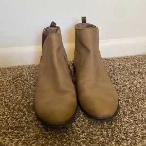 Tan ankle booties never worn. Size 8